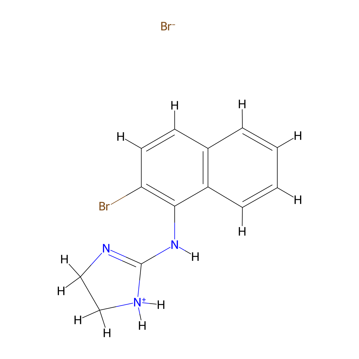 1-Naphthylamine, 2-bromo-N-(2-imidazolin-2-yl)-, hydrobromide molecular structure, CAS 102280-41-1