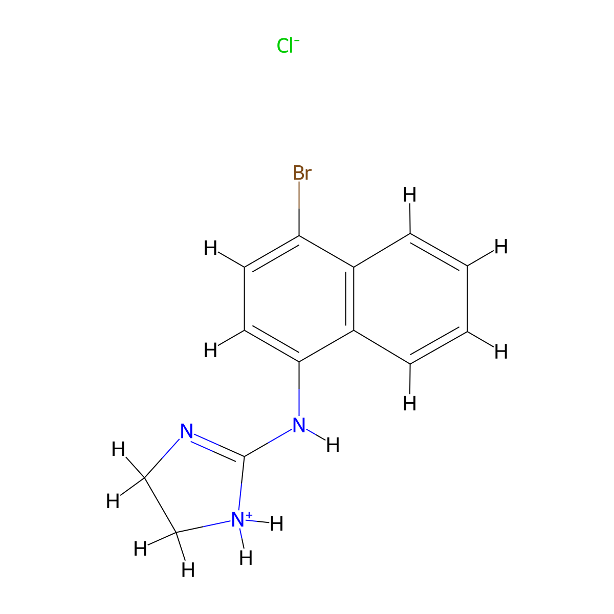 N-(4-Bromonaphthalen-1-yl)-4,5-dihydro-1H-imidazol-2-amine--hydrogen chloride (1/1) molecular structure, CAS 102280-42-2