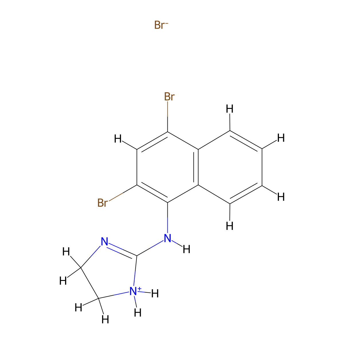 N-(2,4-Dibromonaphthalen-1-yl)-4,5-dihydro-1H-imidazol-2-amine--hydrogen bromide (1/1) molecular structure, CAS 102280-44-4