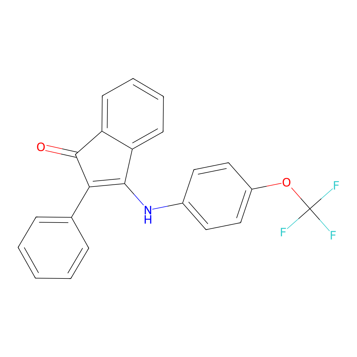 2-Phenyl-3-[4-(trifluoromethoxy)anilino]inden-1-one molecular structure, CAS 1022801-36-0