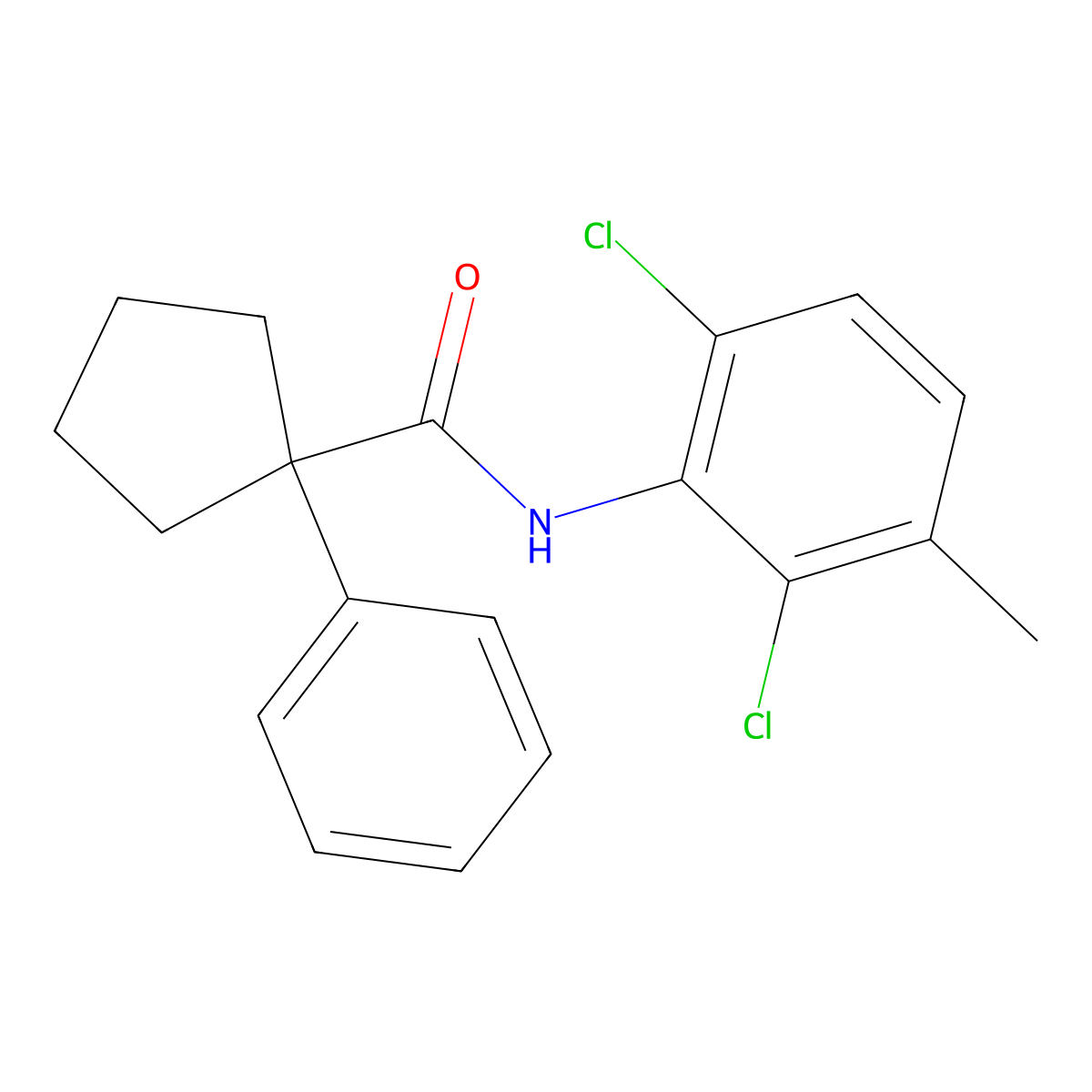 N-(2,6-Dichloro-3-methylphenyl)(phenylcyclopentyl)formamide molecular structure, CAS 1022801-42-8