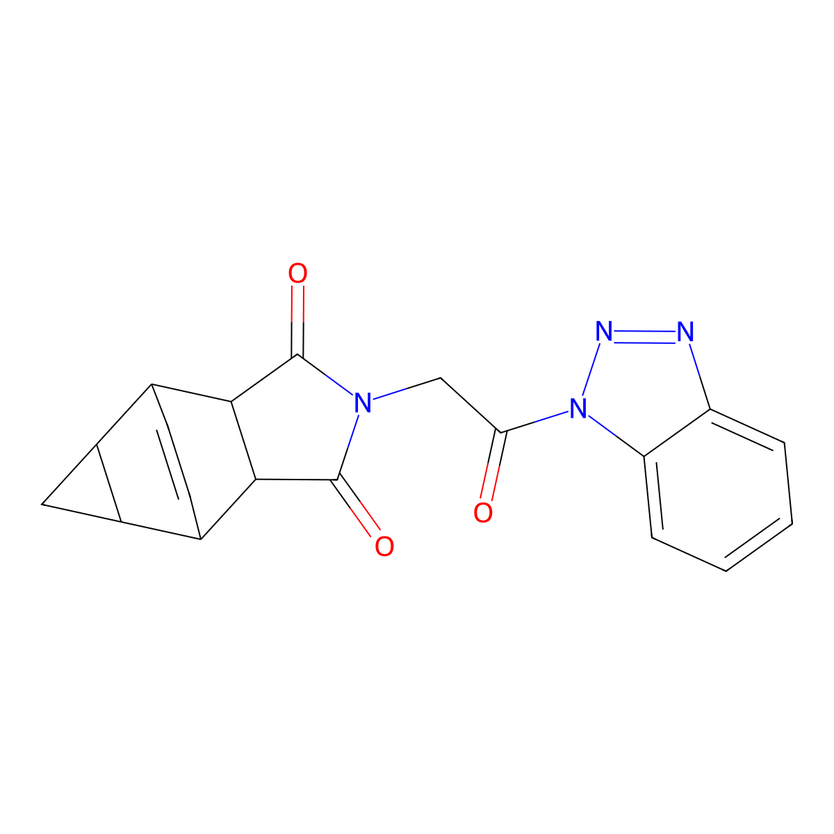 2-[2-(1H-benzotriazol-1-yl)-2-oxoethyl]hexahydro-4,6-ethenocyclopropa[f]isoindole-1,3(2H,3aH)-dione molecular structure, CAS 1022802-41-0