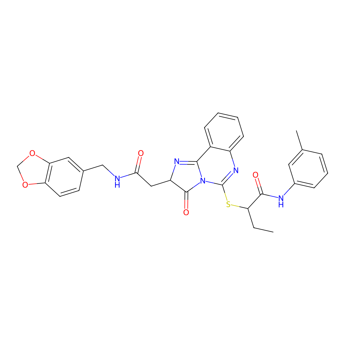 2-[[2-[2-(1,3-benzodioxol-5-ylmethylamino)-2-oxoethyl]-3-oxo-2H-imidazo[1,2-c]quinazolin-5-yl]sulfanyl]-N-(3-methylphenyl)butanamide molecular structure, CAS 1022807-24-4