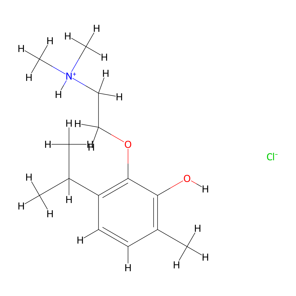 Carvacrol, 3-(2-(dimethylamino)ethoxy)-, hydrochloride molecular structure, CAS 102281-01-6