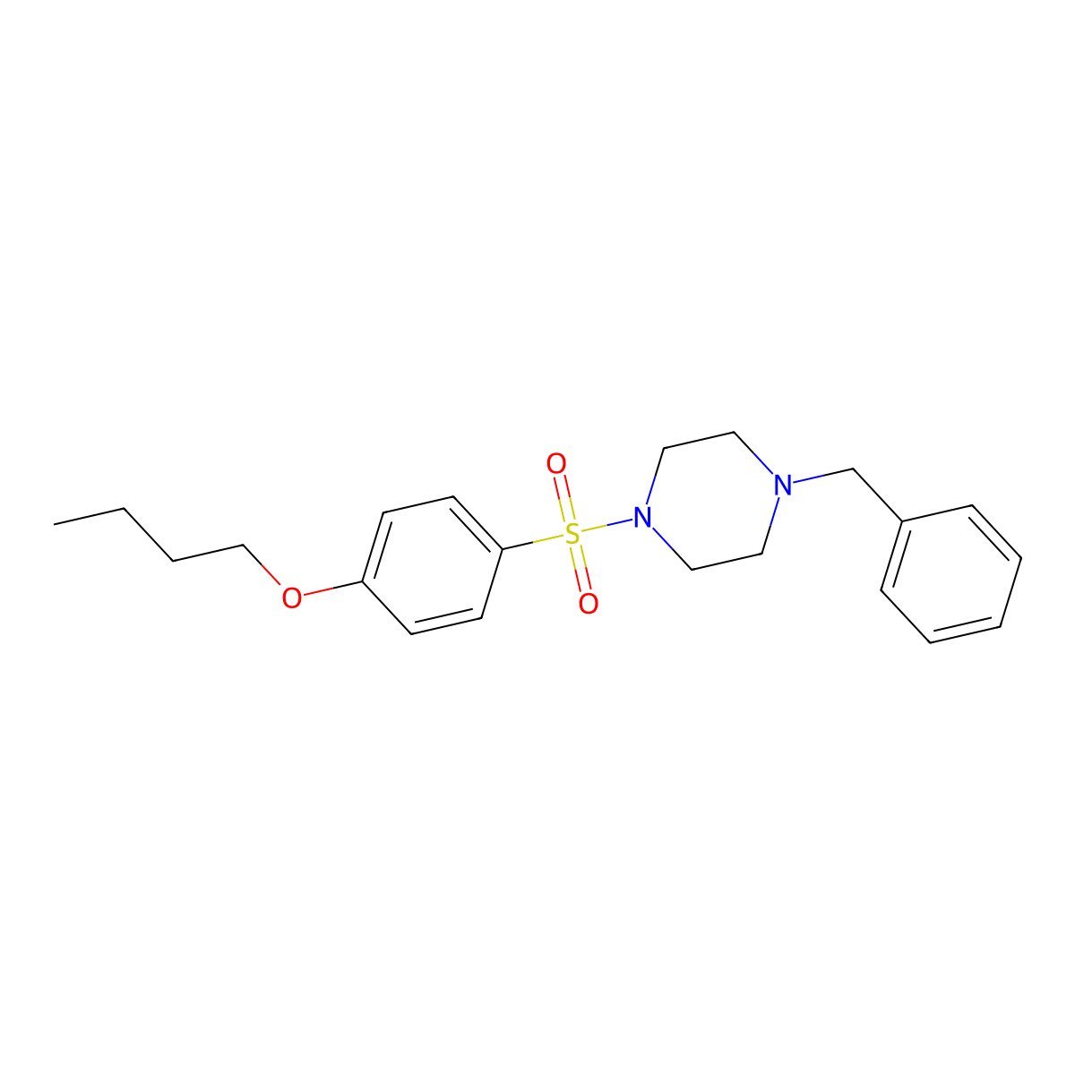 1-Benzyl-4-(4-butoxyphenyl)sulfonylpiperazine molecular structure, CAS 1022811-84-2