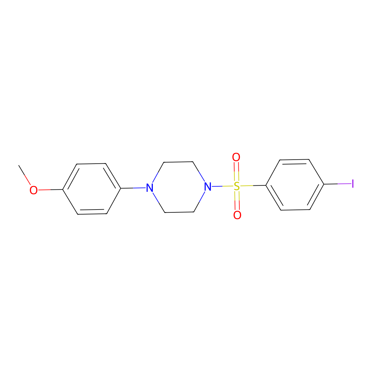 1-(4-Iodophenyl)sulfonyl-4-(4-methoxyphenyl)piperazine molecular structure, CAS 1022830-86-9