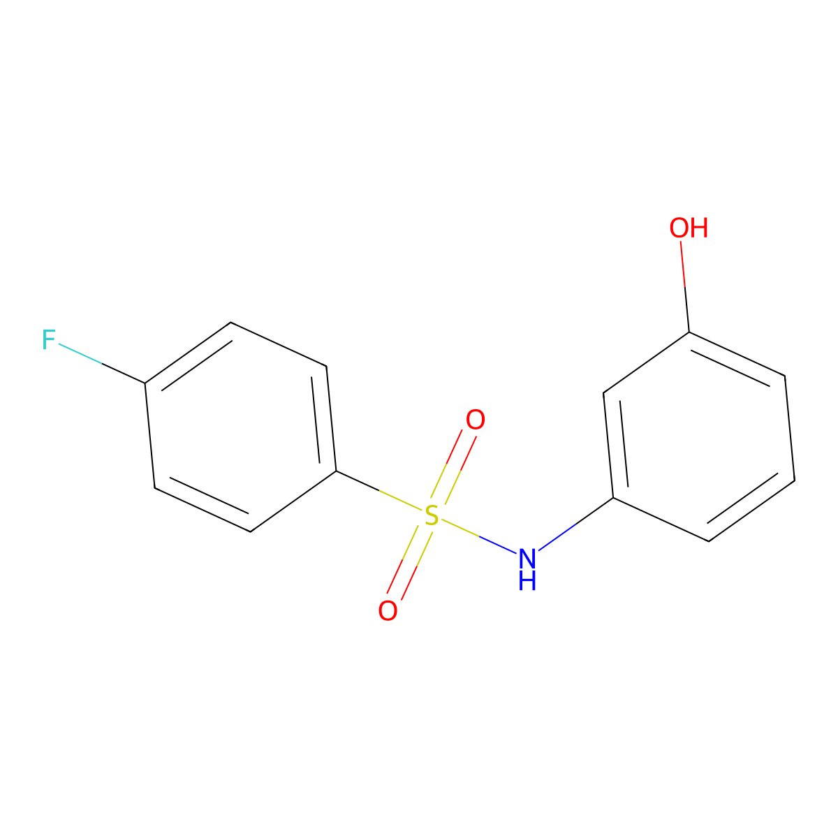 4-fluoro-N-(3-hydroxyphenyl)benzene-1-sulfonamide molecular structure, CAS 1022836-56-1