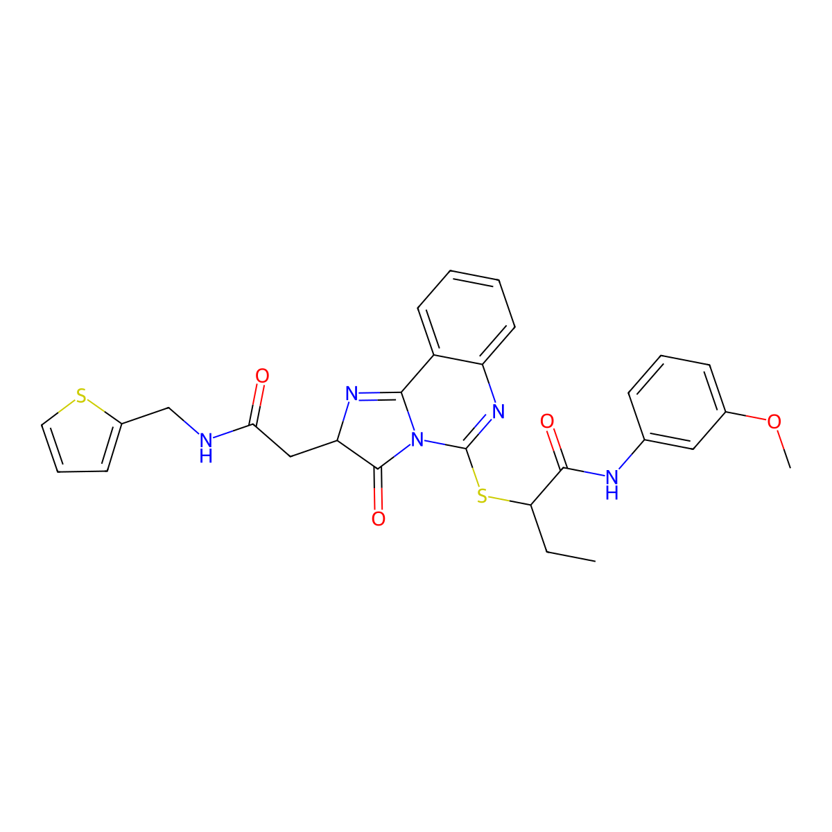 N-(3-methoxyphenyl)-2-{[3-oxo-2-({[(thiophen-2-yl)methyl]carbamoyl}methyl)-2H,3H-imidazo[1,2-c]quinazolin-5-yl]sulfanyl}butanamide molecular structure, CAS 1022856-95-6