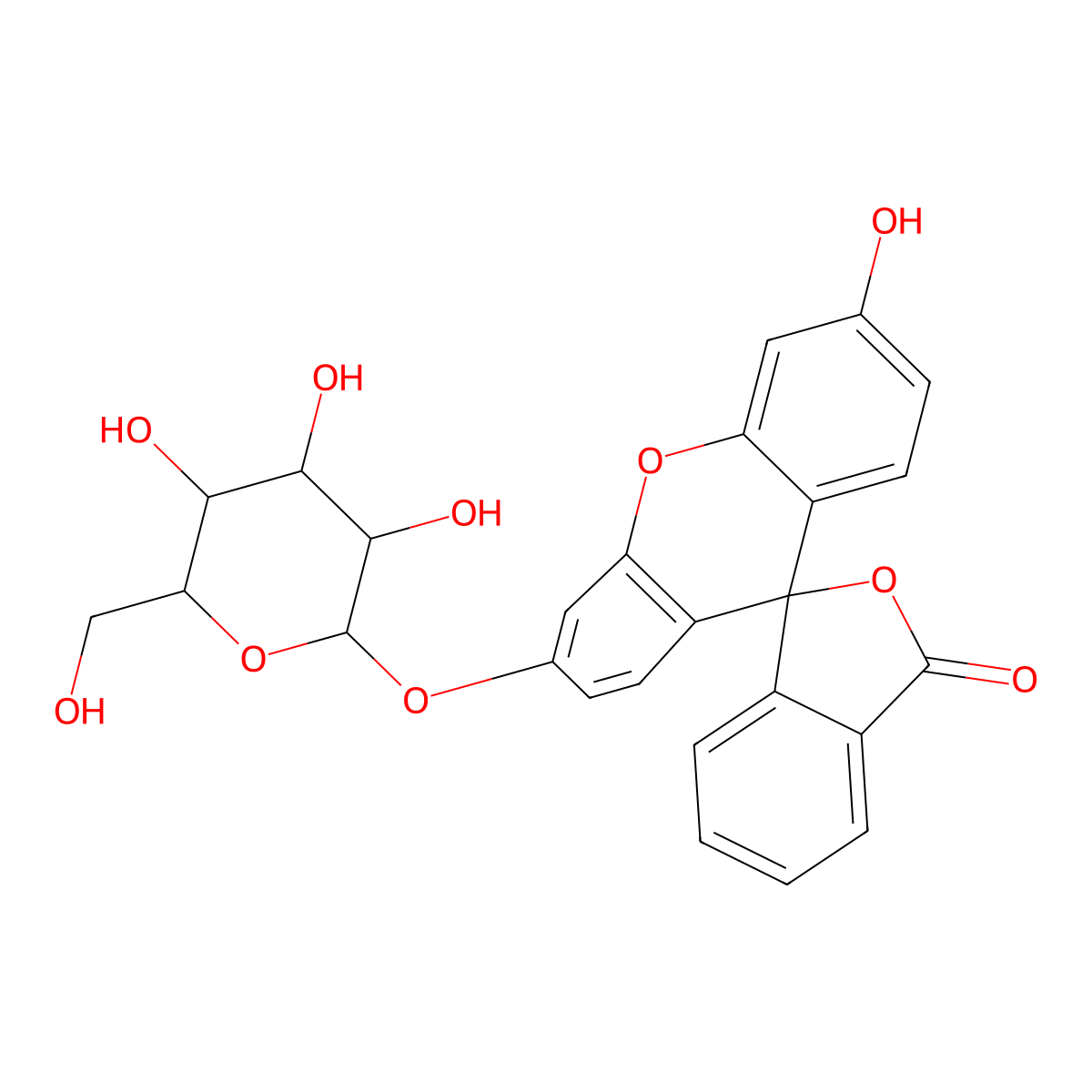 Fluorescein monogalactoside molecular structure, CAS 102286-67-9