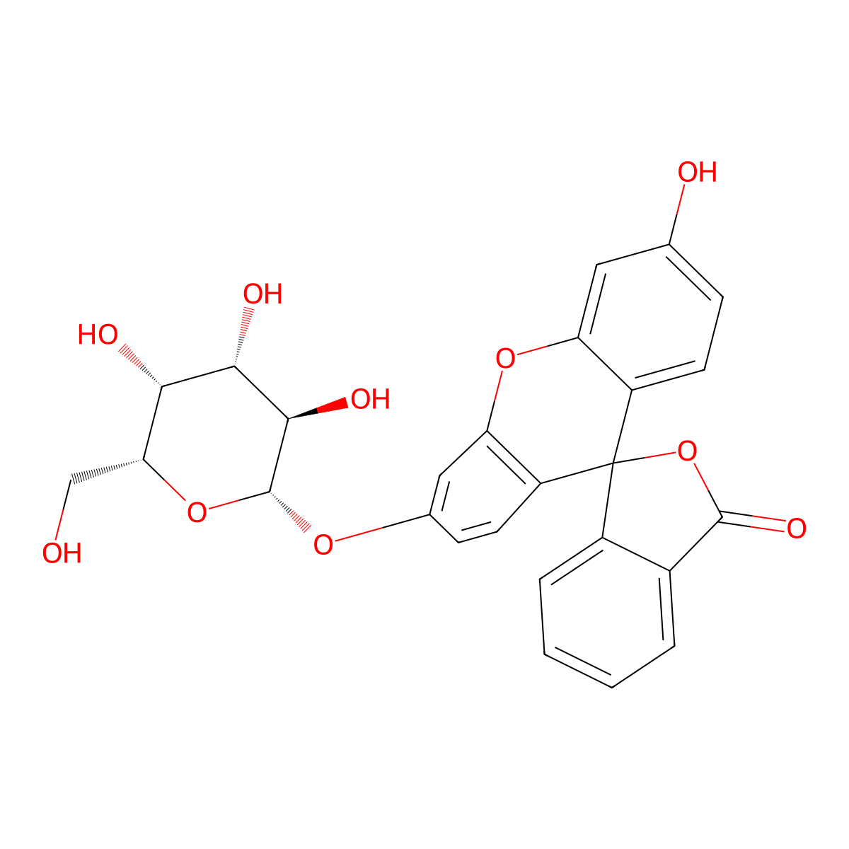 Fluorescein monogalactoside molecular structure, CAS 102286-67-9