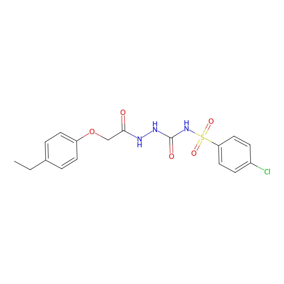 1-(4-Chlorophenyl)sulfonyl-3-[[2-(4-ethylphenoxy)acetyl]amino]urea molecular structure, CAS 1022874-36-7