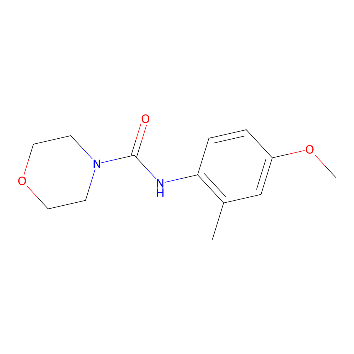 N-(4-methoxy-2-methylphenyl)morpholine-4-carboxamide molecular structure, CAS 1022877-48-0