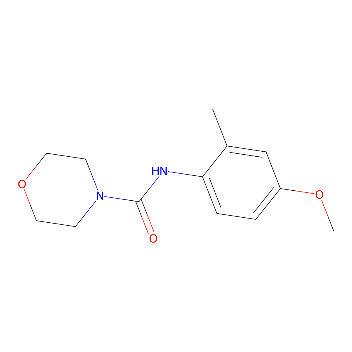 N-(4-methoxy-2-methylphenyl)morpholine-4-carboxamide molecular structure, CAS 1022877-48-0