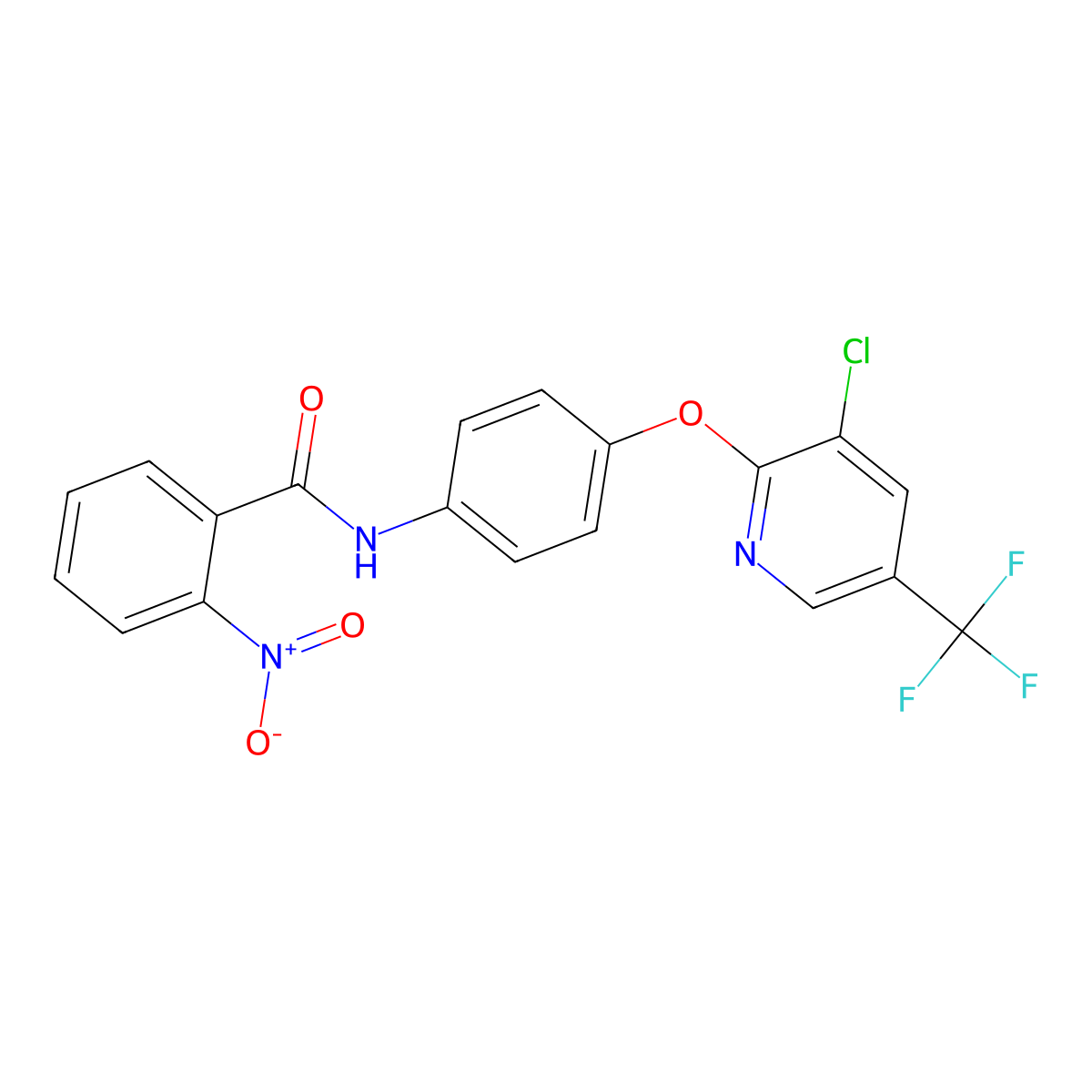 N-(4-{[3-chloro-5-(trifluoromethyl)pyridin-2-yl]oxy}phenyl)-2-nitrobenzamide molecular structure, CAS 1022879-68-0