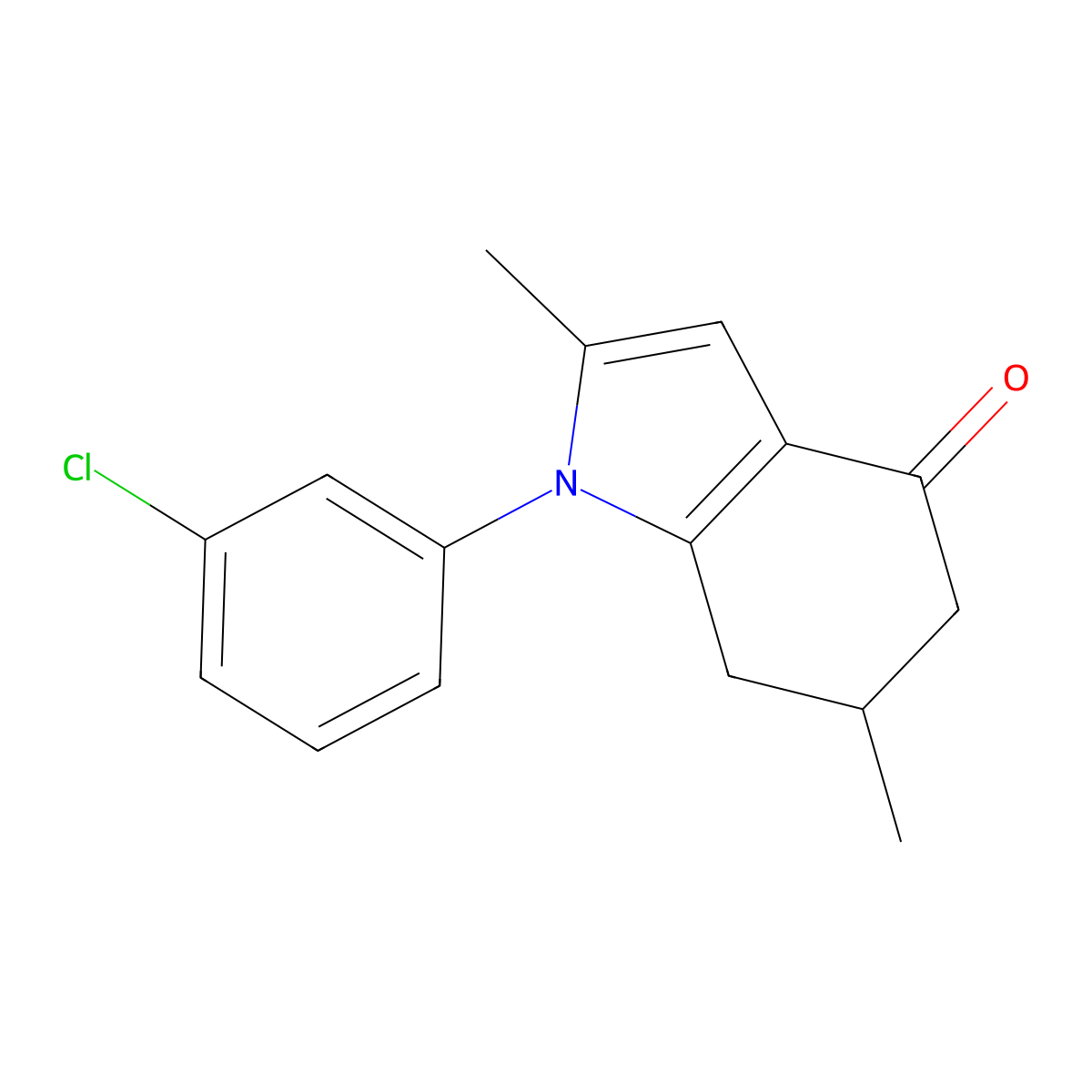 1-(3-chlorophenyl)-2,6-dimethyl-6,7-dihydro-5H-indol-4-one molecular structure, CAS 1022879-87-3