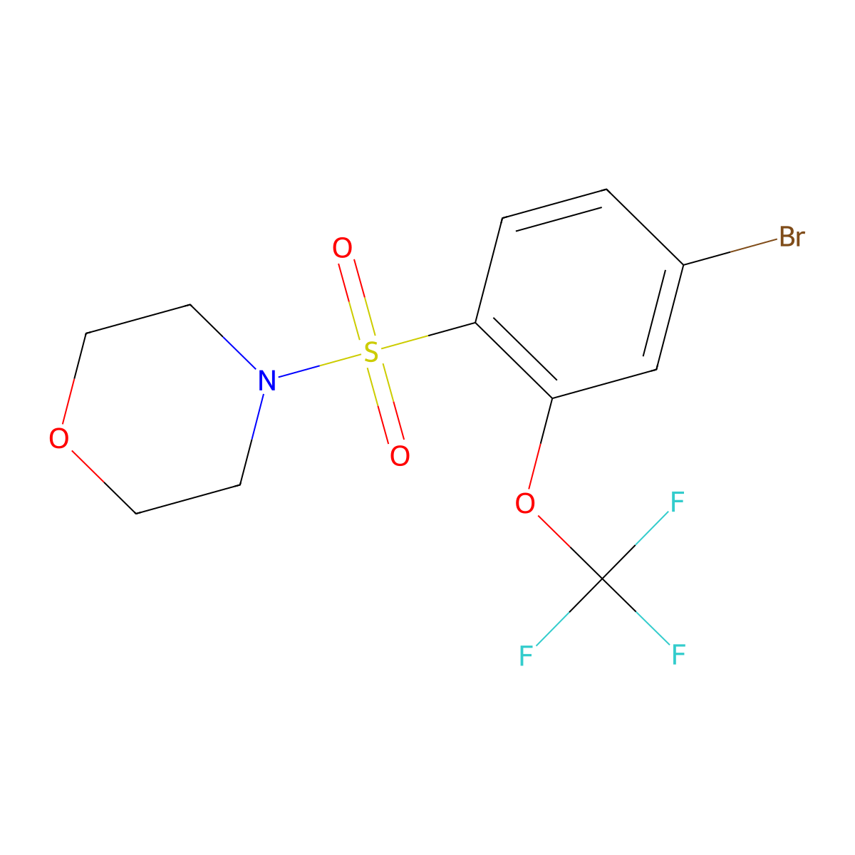 4-[4-Bromo-2-(trifluoromethoxy)phenyl]sulfonylmorpholine molecular structure, CAS 1022883-10-8