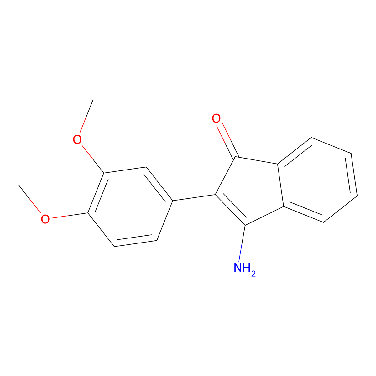 3-amino-2-(3,4-dimethoxyphenyl)-1H-inden-1-one molecular structure, CAS 1022886-26-5