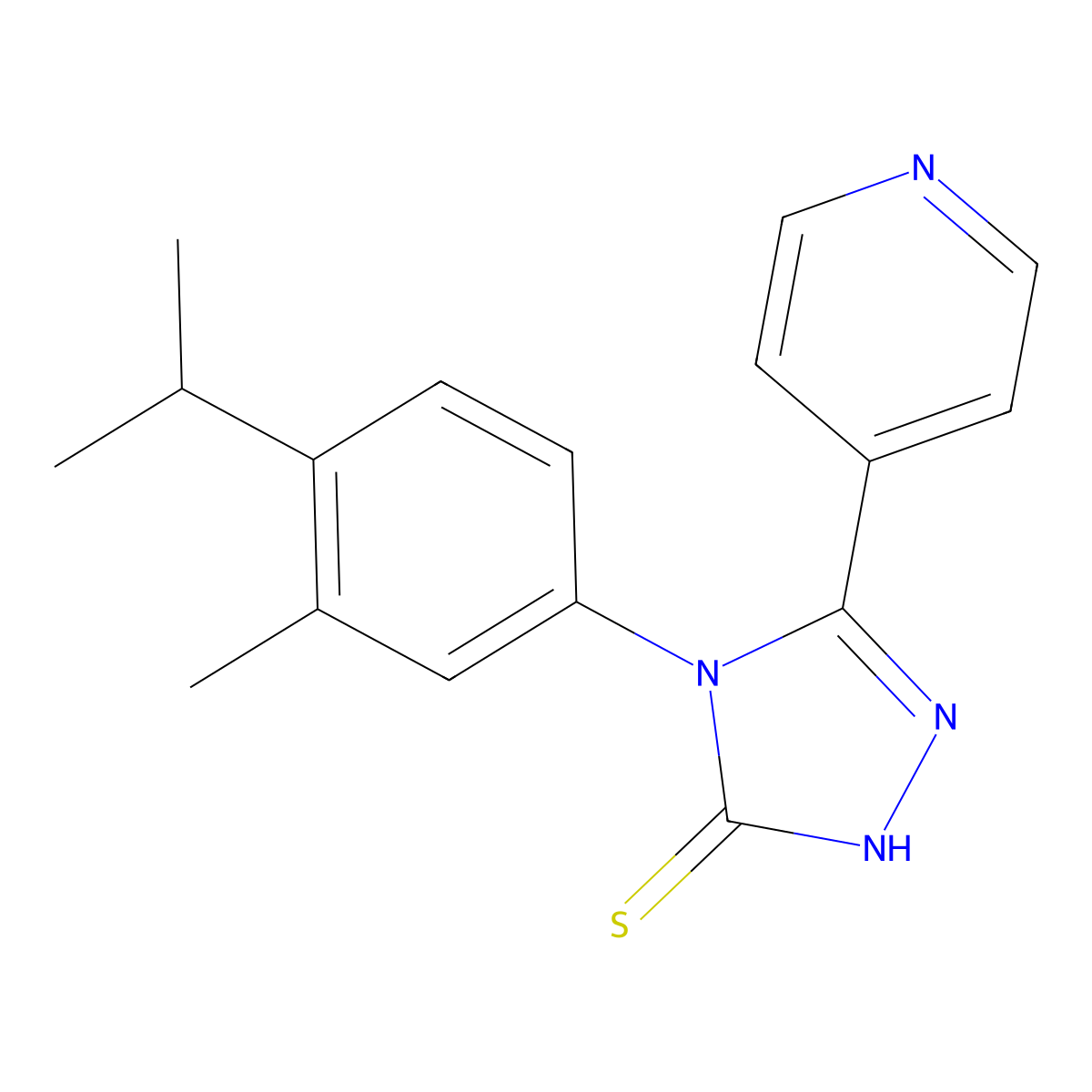 4-(3-Methyl-4-(isopropyl)phenyl)-3-(4-pyridyl)-1,2,4-triazoline-5-thione molecular structure, CAS 1022892-14-3