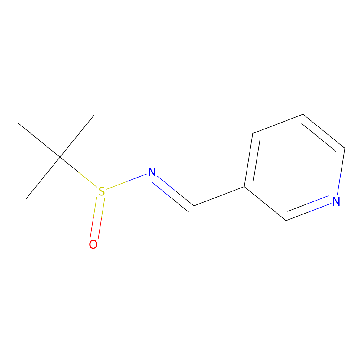 (E)-2-methyl-N-(pyridin-3-ylmethylene)propane-2-sulfinamide molecular structure, CAS 1022901-15-0