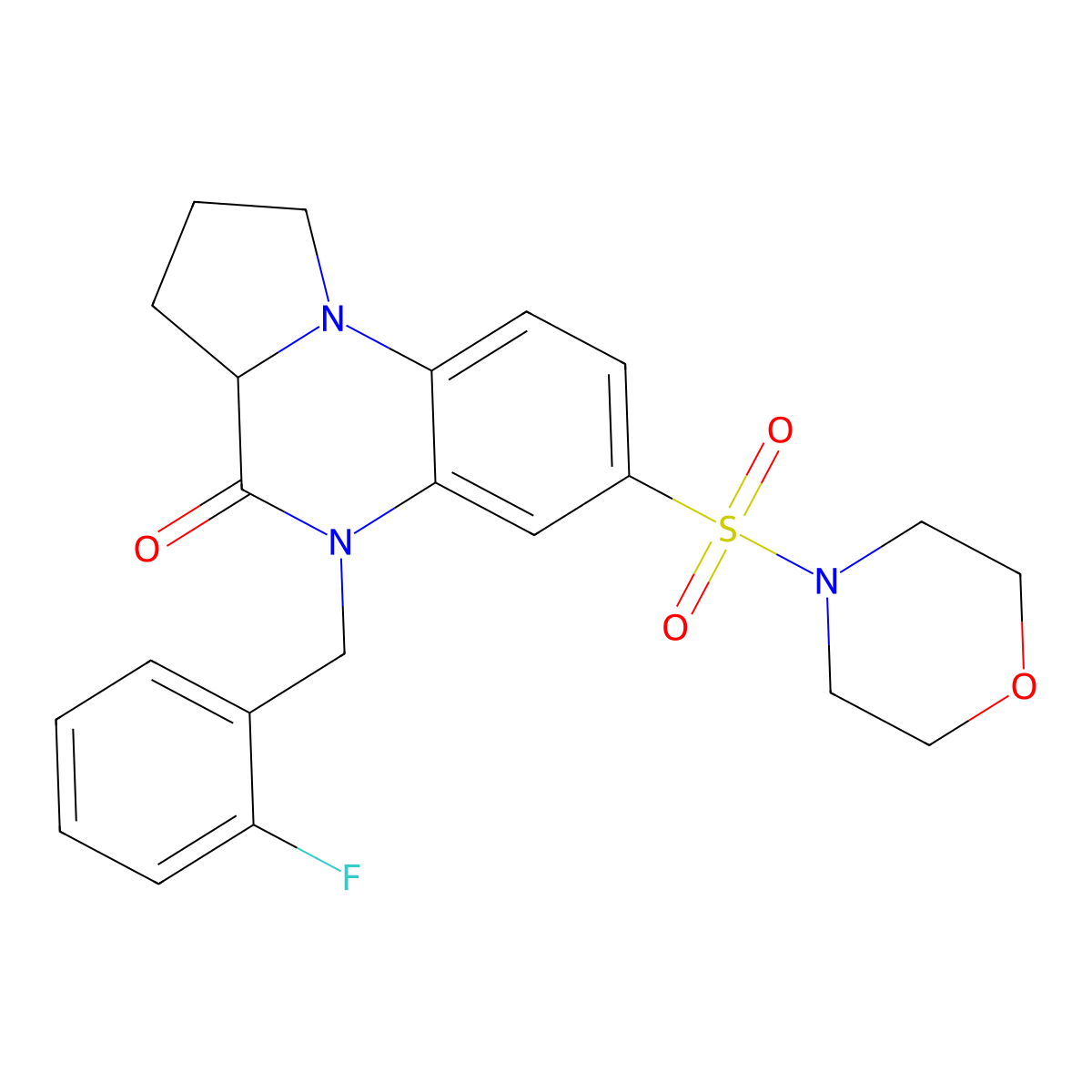 5-(2-fluorobenzyl)-7-(morpholinosulfonyl)-1,2,3,3a-tetrahydropyrrolo[1,2-a]quinoxalin-4(5H)-one molecular structure, CAS 1022903-90-7