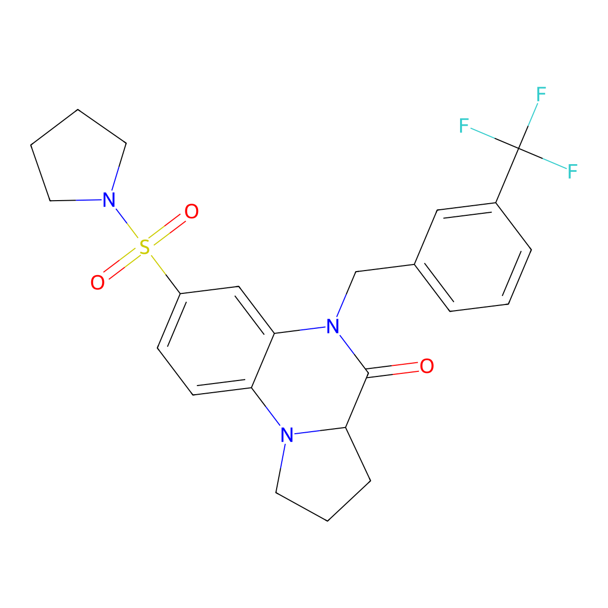 7-(1-pyrrolidinylsulfonyl)-5-[3-(trifluoromethyl)benzyl]-1,2,3,3a-tetrahydropyrrolo[1,2-a]quinoxalin-4(5H)-one molecular structure, CAS 1022903-92-9