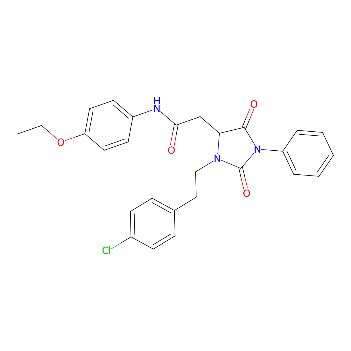 2-[3-[2-(4-chlorophenyl)ethyl]-2,5-dioxo-1-phenylimidazolidin-4-yl]-N-(4-ethoxyphenyl)acetamide molecular structure, CAS 1022904-09-1