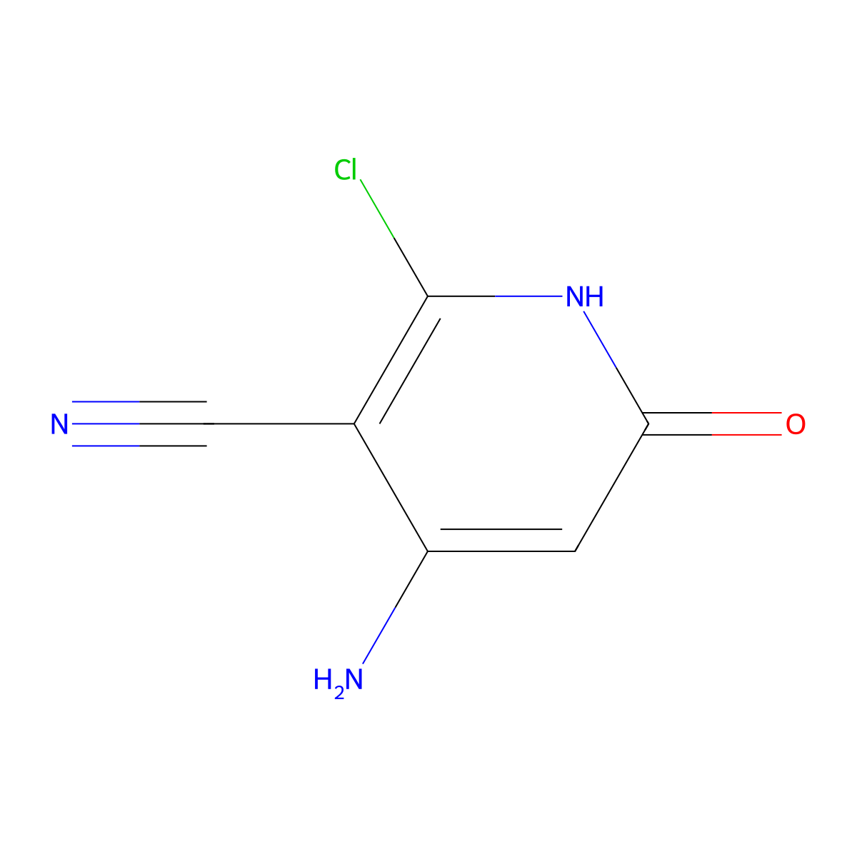 4-Amino-2-chloro-6-oxo-1,6-dihydropyridine-3-carbonitrile molecular structure, CAS 102291-59-8