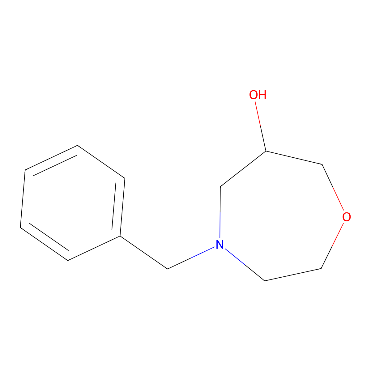 (R)-4-benzyl-1,4-oxazepan-6-ol molecular structure, CAS 1022915-31-6