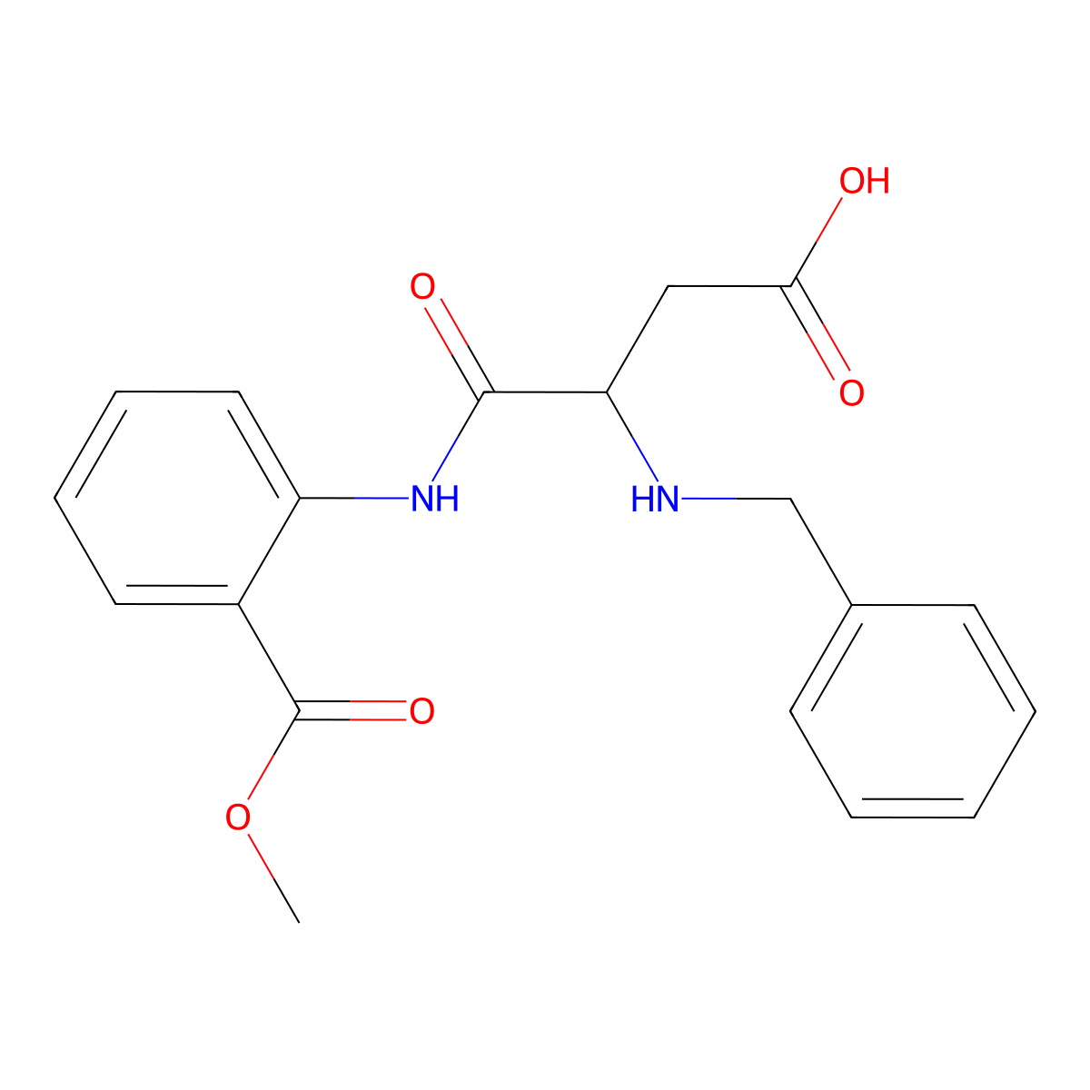 N~2~-benzyl-N-[2-(methoxycarbonyl)phenyl]-alpha-asparagine molecular structure, CAS 1022917-20-9