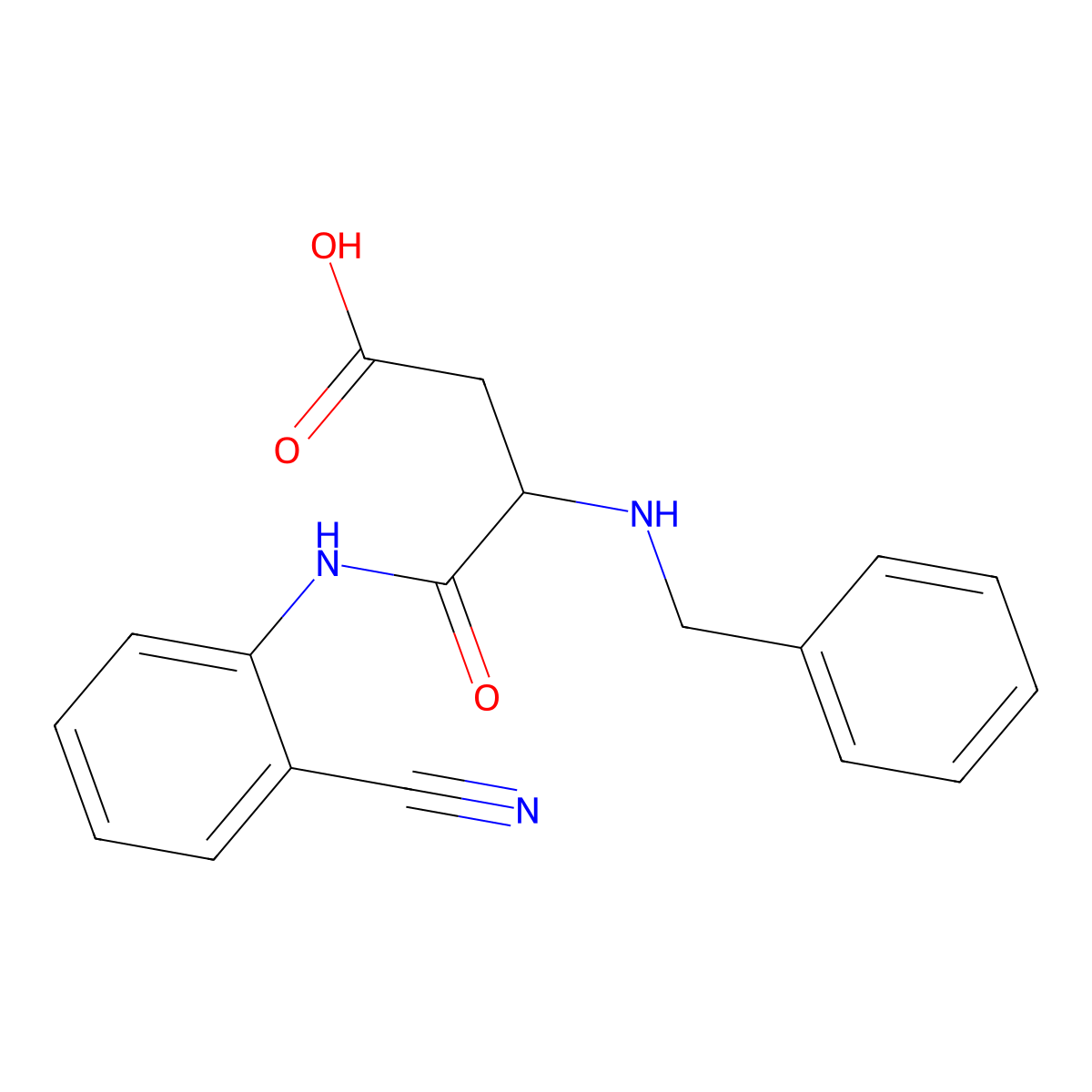 N~2~-benzyl-N-(2-cyanophenyl)-alpha-asparagine molecular structure, CAS 1022917-21-0