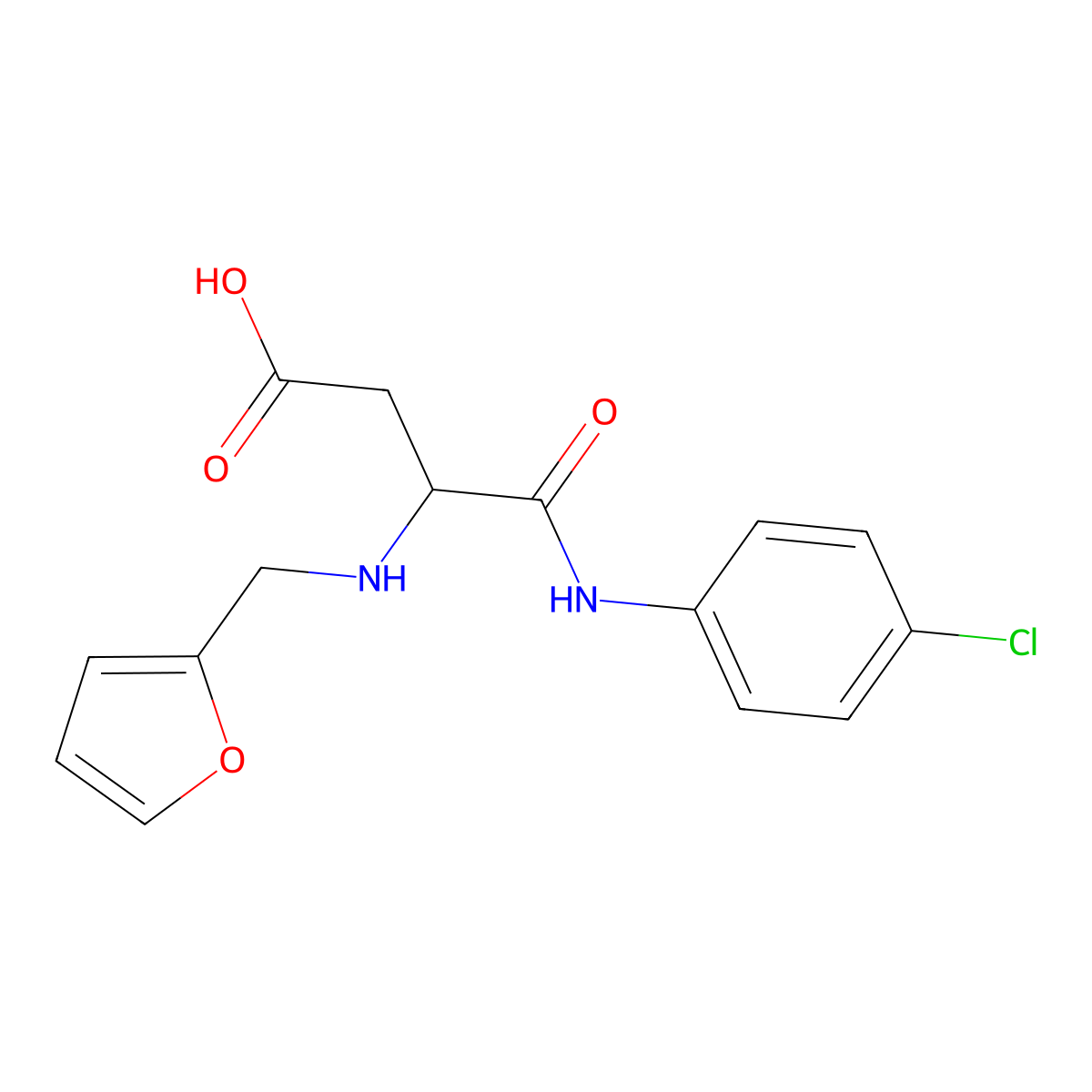 N-(4-chlorophenyl)-N~2~-(furan-2-ylmethyl)-alpha-asparagine molecular structure, CAS 1022917-31-2