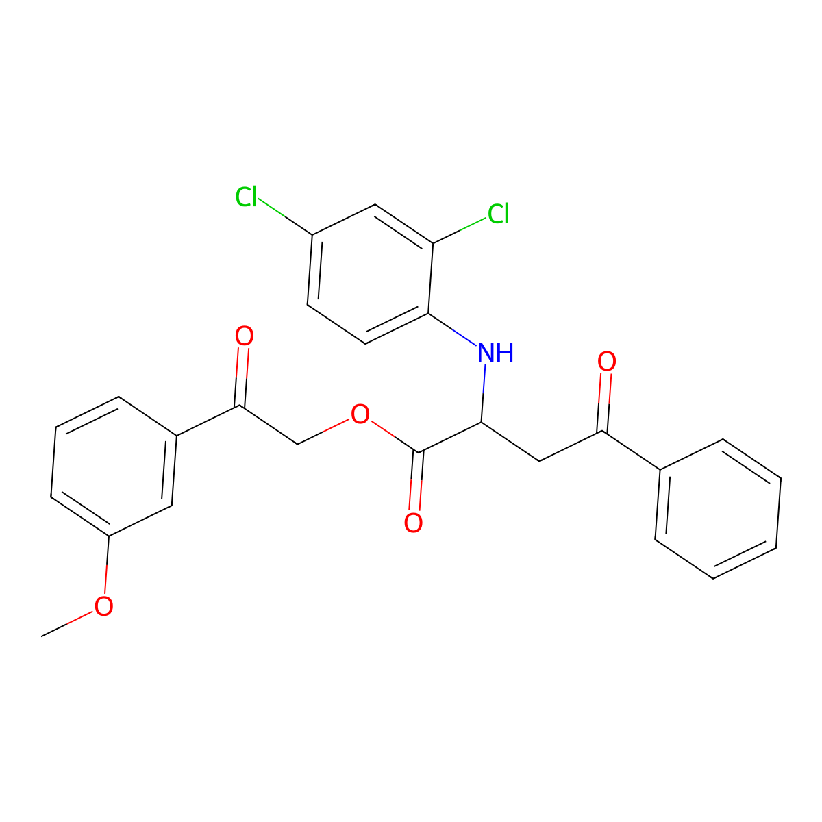 2-(3-Methoxyphenyl)-2-oxoethyl 2-[(2,4-dichlorophenyl)amino]-4-oxo-4-phenylbutanoate molecular structure, CAS 1022918-39-3