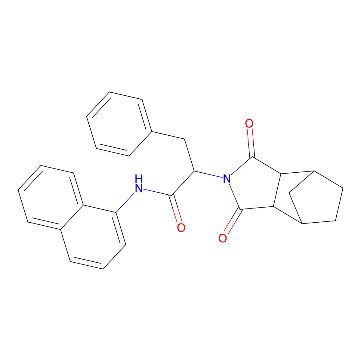 2-(1,3-dioxooctahydro-2H-4,7-methanoisoindol-2-yl)-N-(naphthalen-1-yl)-3-phenylpropanamide molecular structure, CAS 1022919-10-3