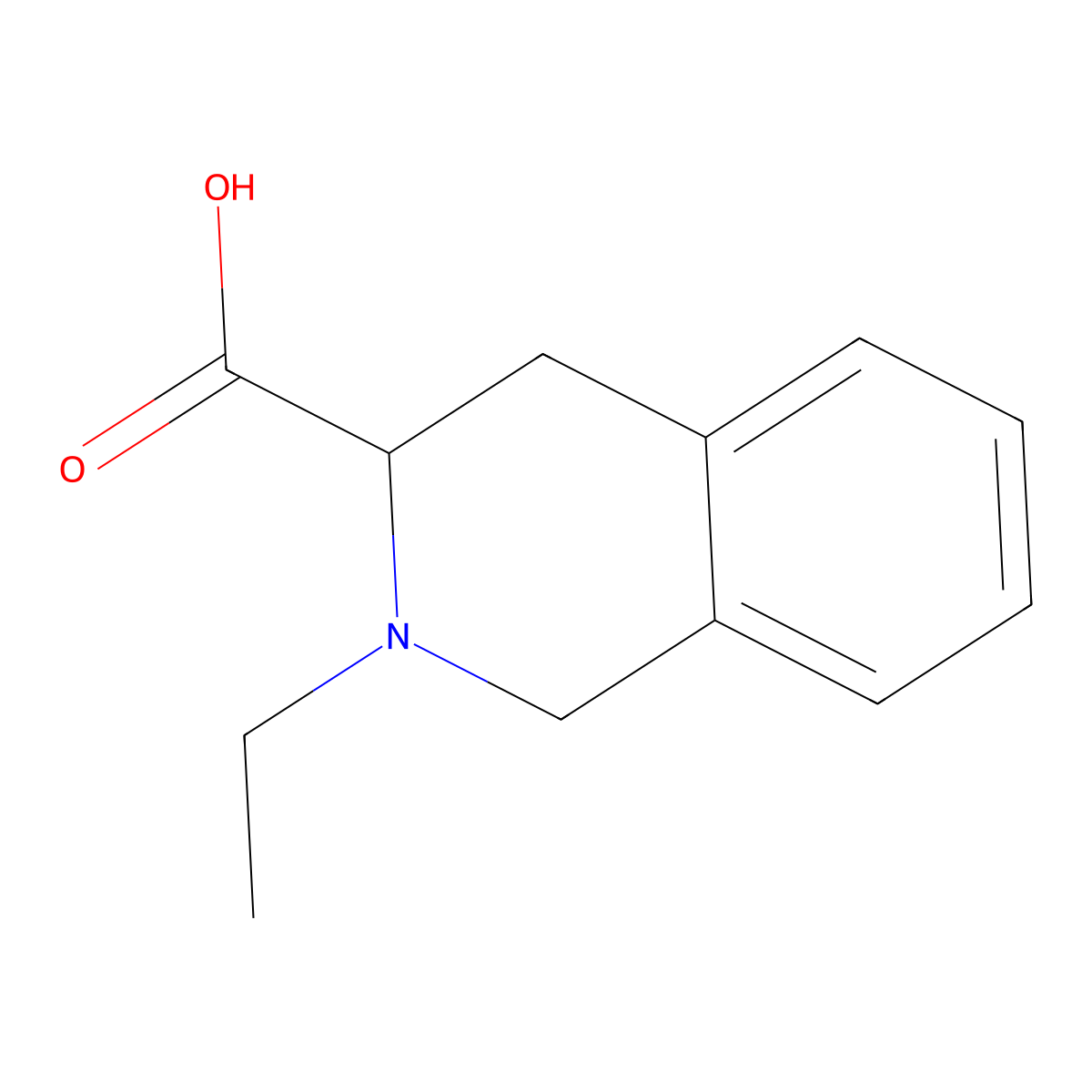 2-Ethyl-1,2,3,4-tetrahydro-isoquinoline-3-carboxylic acid molecular structure, CAS 1022919-86-3