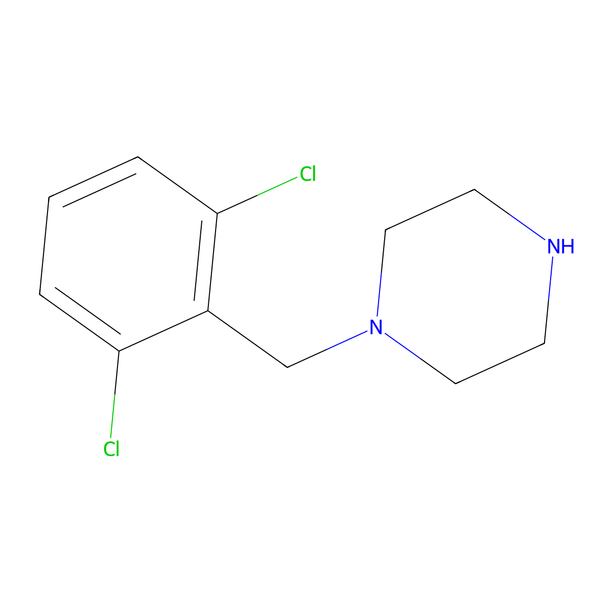 1-(2,6-Dichlorobenzyl)piperazine molecular structure, CAS 102292-50-2
