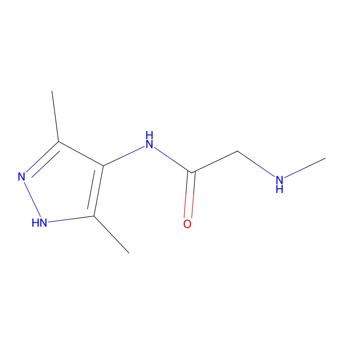N-(3,5-dimethyl-1H-pyrazol-4-yl)-2-(methylamino)acetamide molecular structure, CAS 1022922-11-7