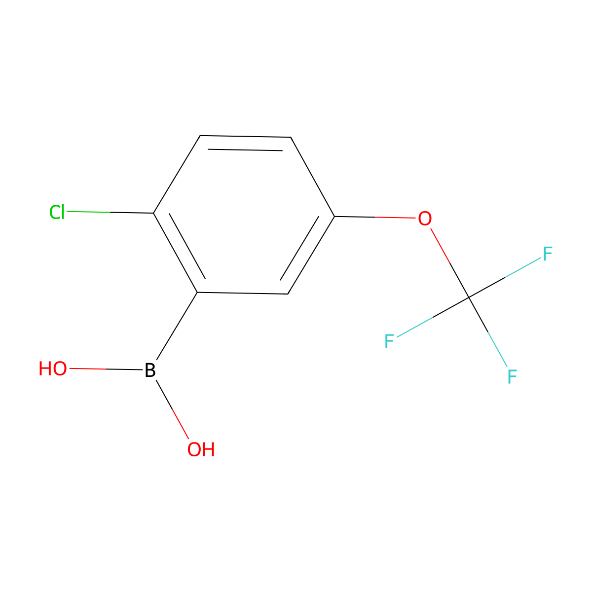 2-Chloro-5-Trifluoromethoxyphenylboronic Acid molecular structure, CAS 1022922-16-2
