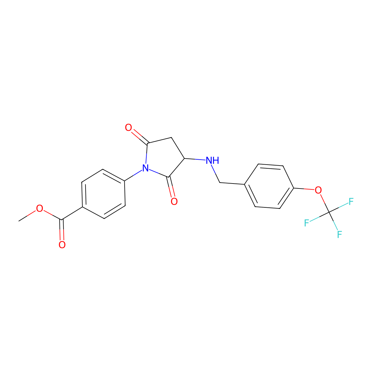 Methyl 4-(2,5-dioxo-3-{[4-(trifluoromethoxy)benzyl]amino}pyrrolidin-1-yl)benzoate molecular structure, CAS 1022922-29-7