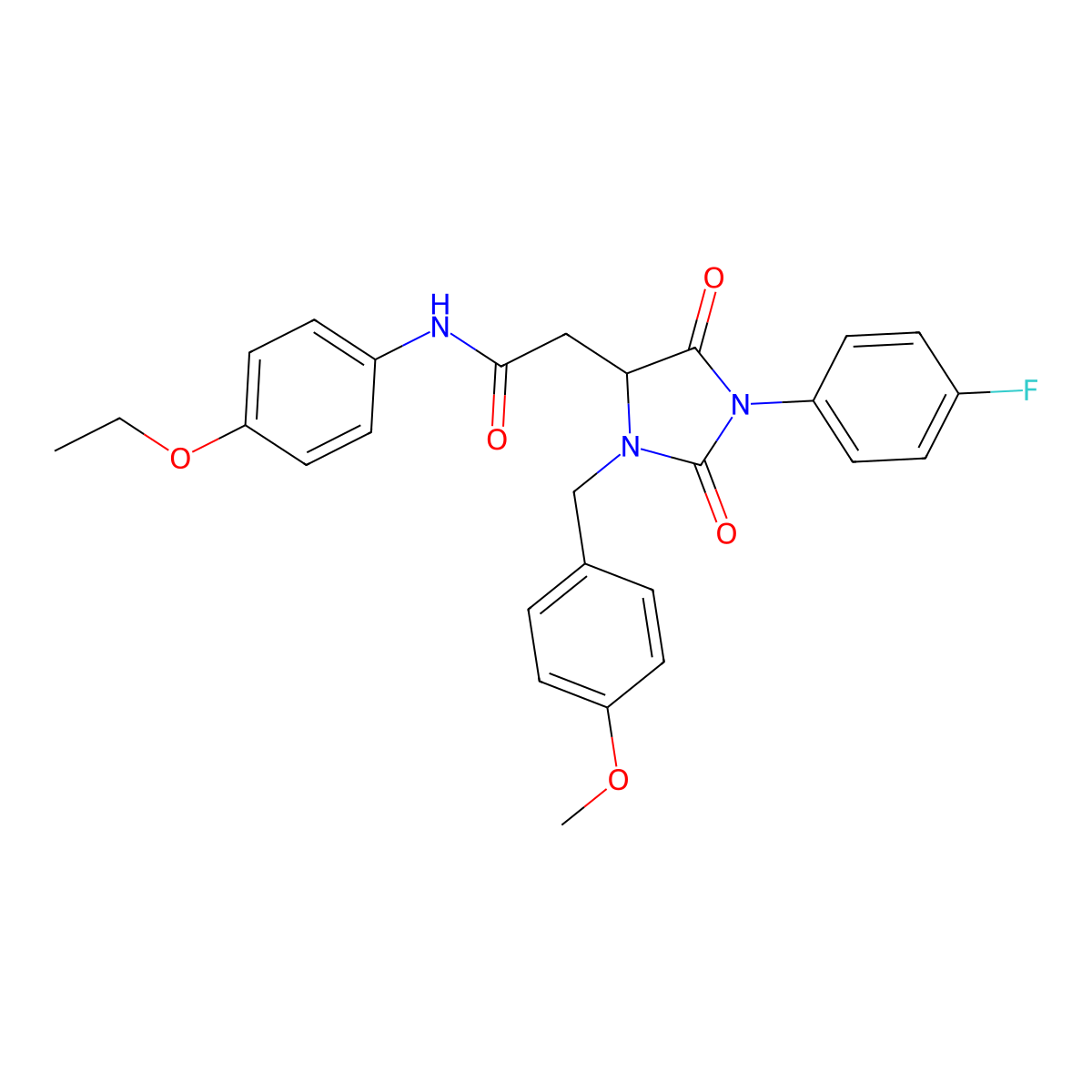 N-(4-ethoxyphenyl)-2-[1-(4-fluorophenyl)-3-[(4-methoxyphenyl)methyl]-2,5-dioxoimidazolidin-4-yl]acetamide molecular structure, CAS 1022922-87-7