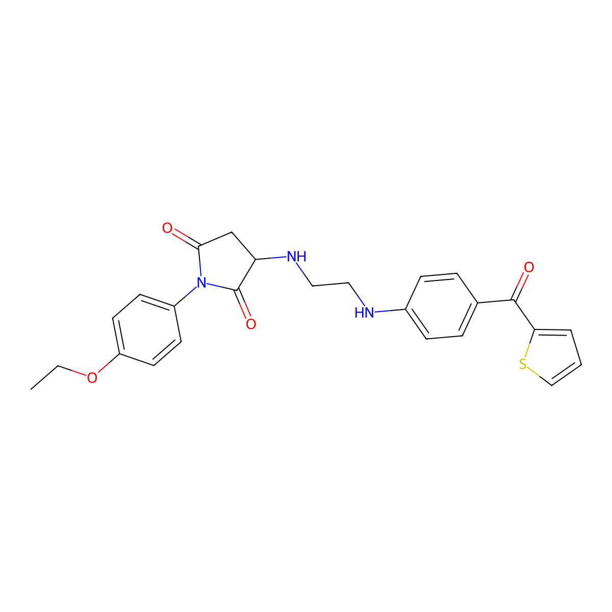 1-(4-Ethoxyphenyl)-3-[(2-{[4-(thiophen-2-ylcarbonyl)phenyl]amino}ethyl)amino]pyrrolidine-2,5-dione molecular structure, CAS 1022923-11-0