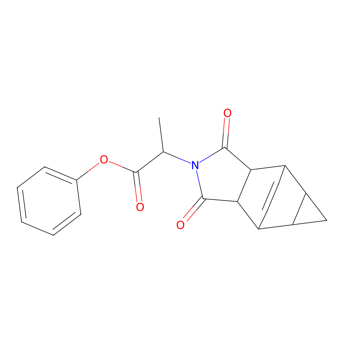 phenyl 2-(1,3-dioxooctahydro-4,6-ethenocyclopropa[f]isoindol-2(1H)-yl)propanoate molecular structure, CAS 1022924-02-2