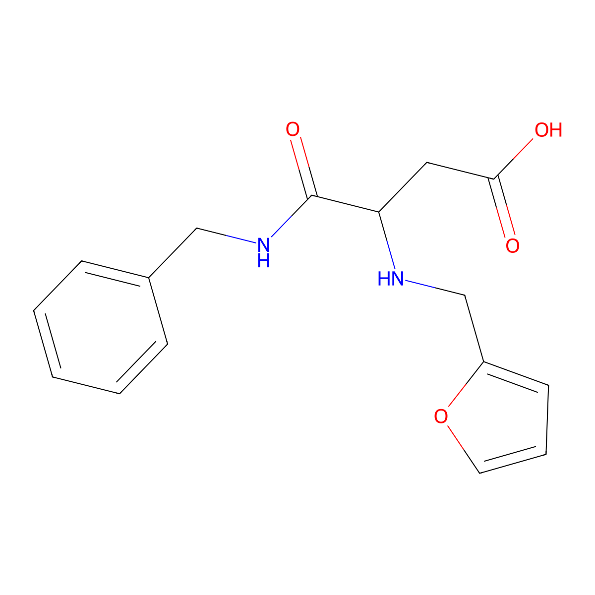 4-(Benzylamino)-3-((furan-2-ylmethyl)amino)-4-oxobutanoic acid molecular structure, CAS 1022924-35-1