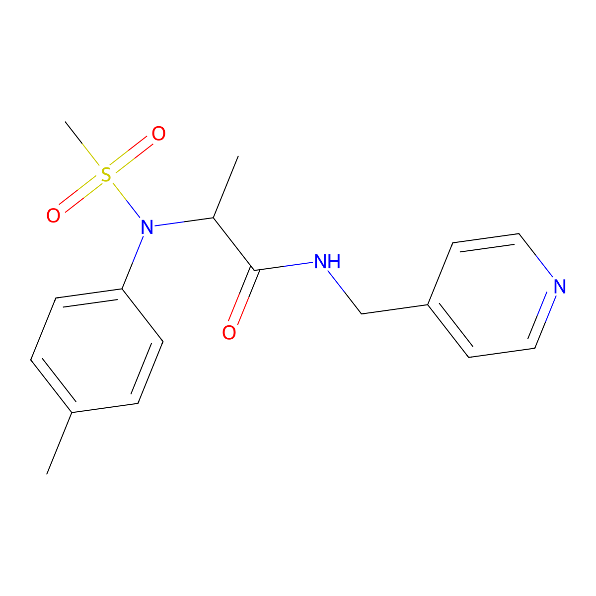 2-(4-methyl-N-methylsulfonylanilino)-N-(pyridin-4-ylmethyl)propanamide molecular structure, CAS 1022924-46-4