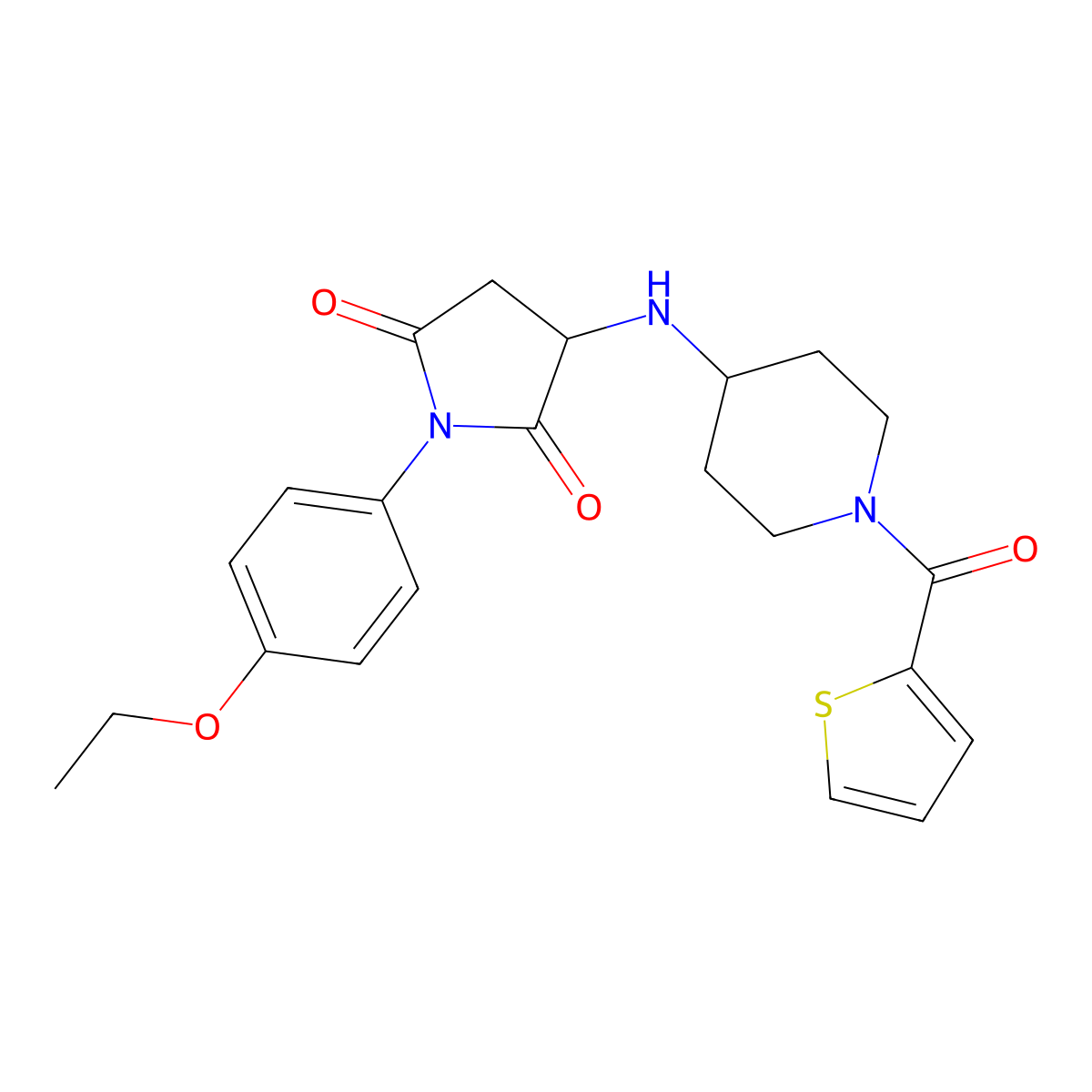 1-(4-Ethoxyphenyl)-3-[[1-(thiophene-2-carbonyl)piperidin-4-yl]amino]pyrrolidine-2,5-dione molecular structure, CAS 1022924-56-6