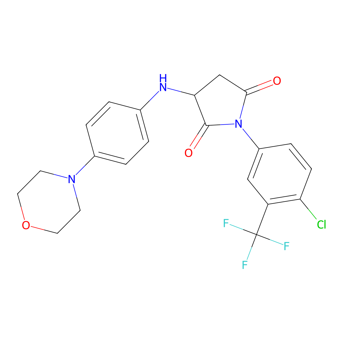 1-[4-Chloro-3-(trifluoromethyl)phenyl]-3-(4-morpholin-4-ylanilino)pyrrolidine-2,5-dione molecular structure, CAS 1022924-66-8