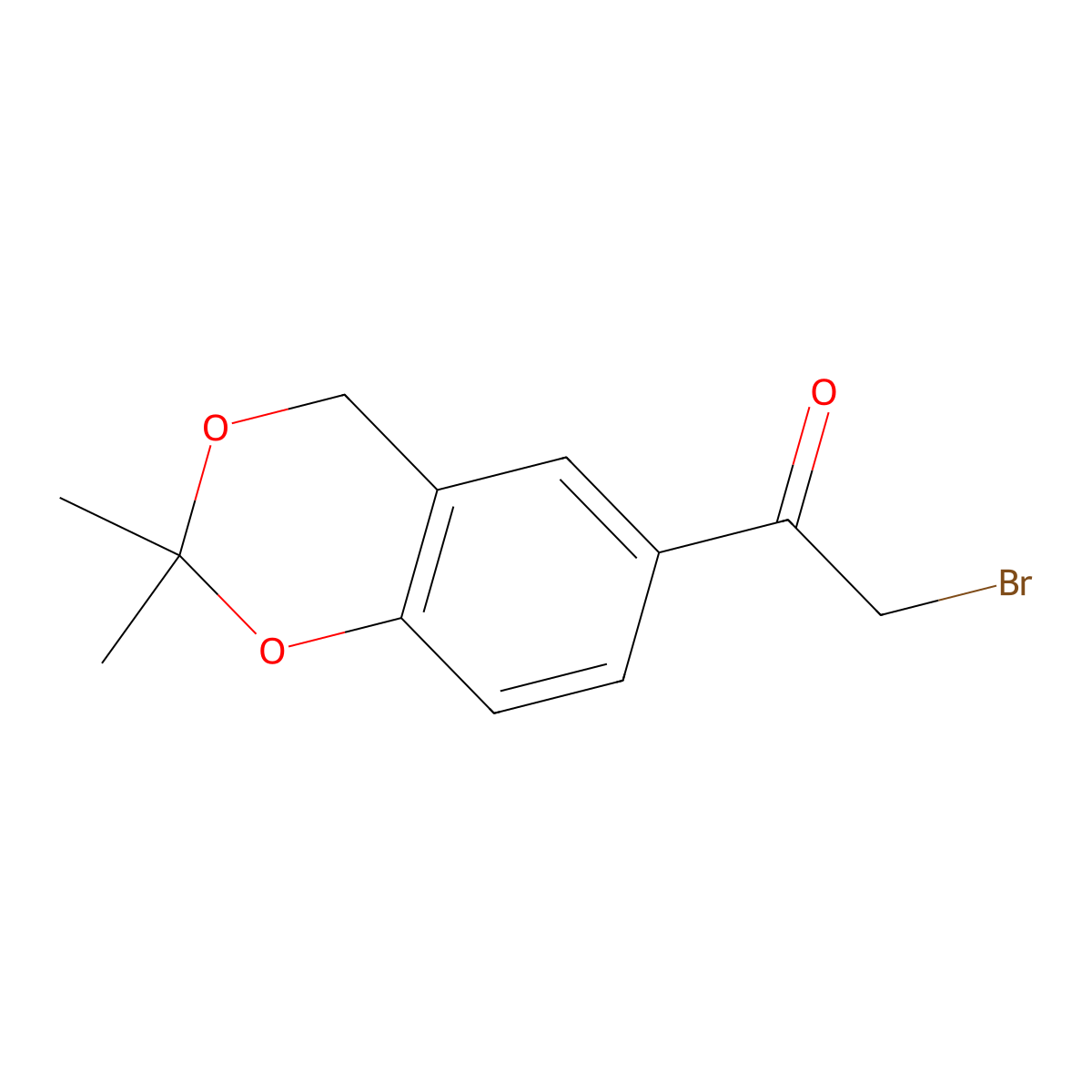 Ethanone, 2-bromo-1-(2,2-dimethyl-4H-1,3-benzodioxin-6-yl)- molecular structure, CAS 102293-80-1