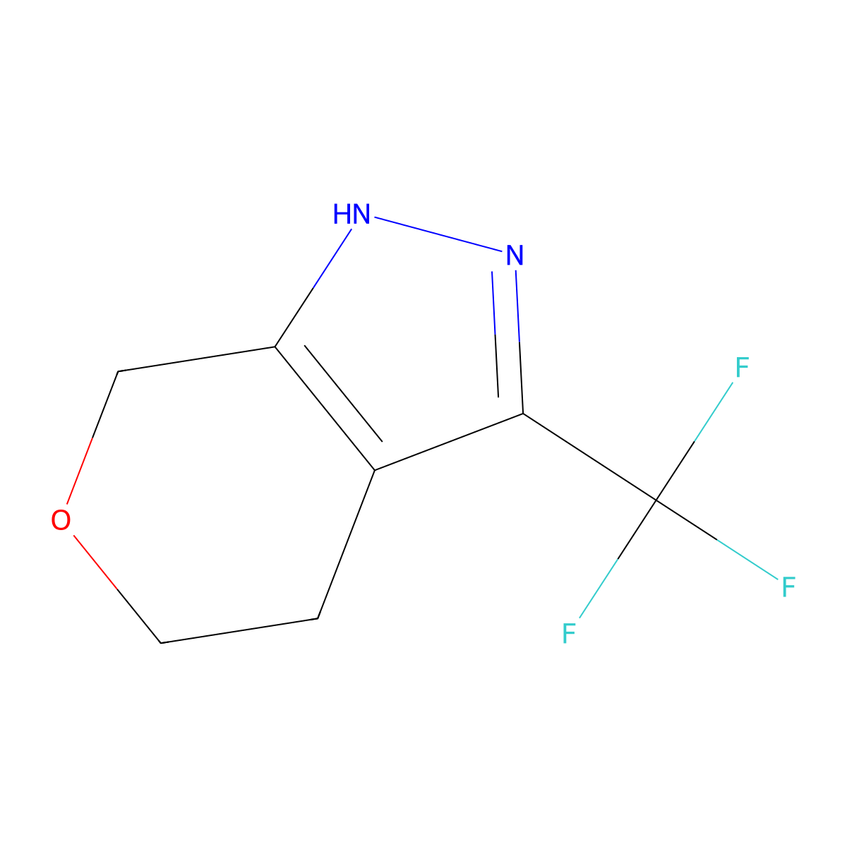 3-(Trifluoromethyl)-1,4,5,7-tetrahydropyrano[3,4-C]pyrazole molecular structure, CAS 1022931-48-1