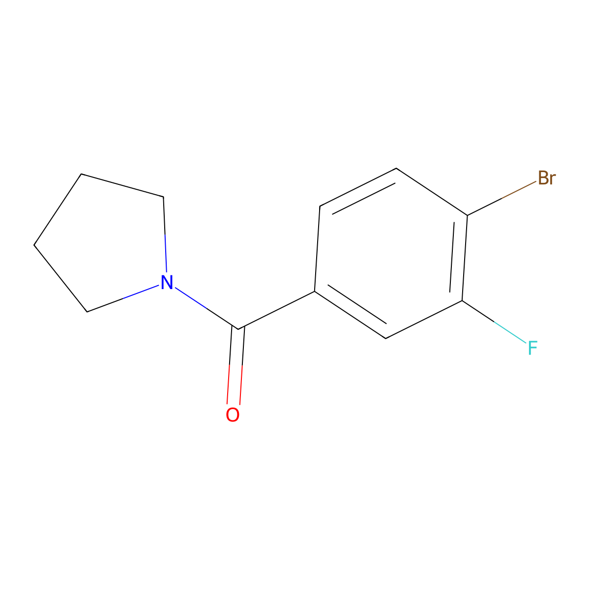 1-[(4-Bromo-3-fluorophenyl)carbonyl]pyrrolidine molecular structure, CAS 1022931-81-2