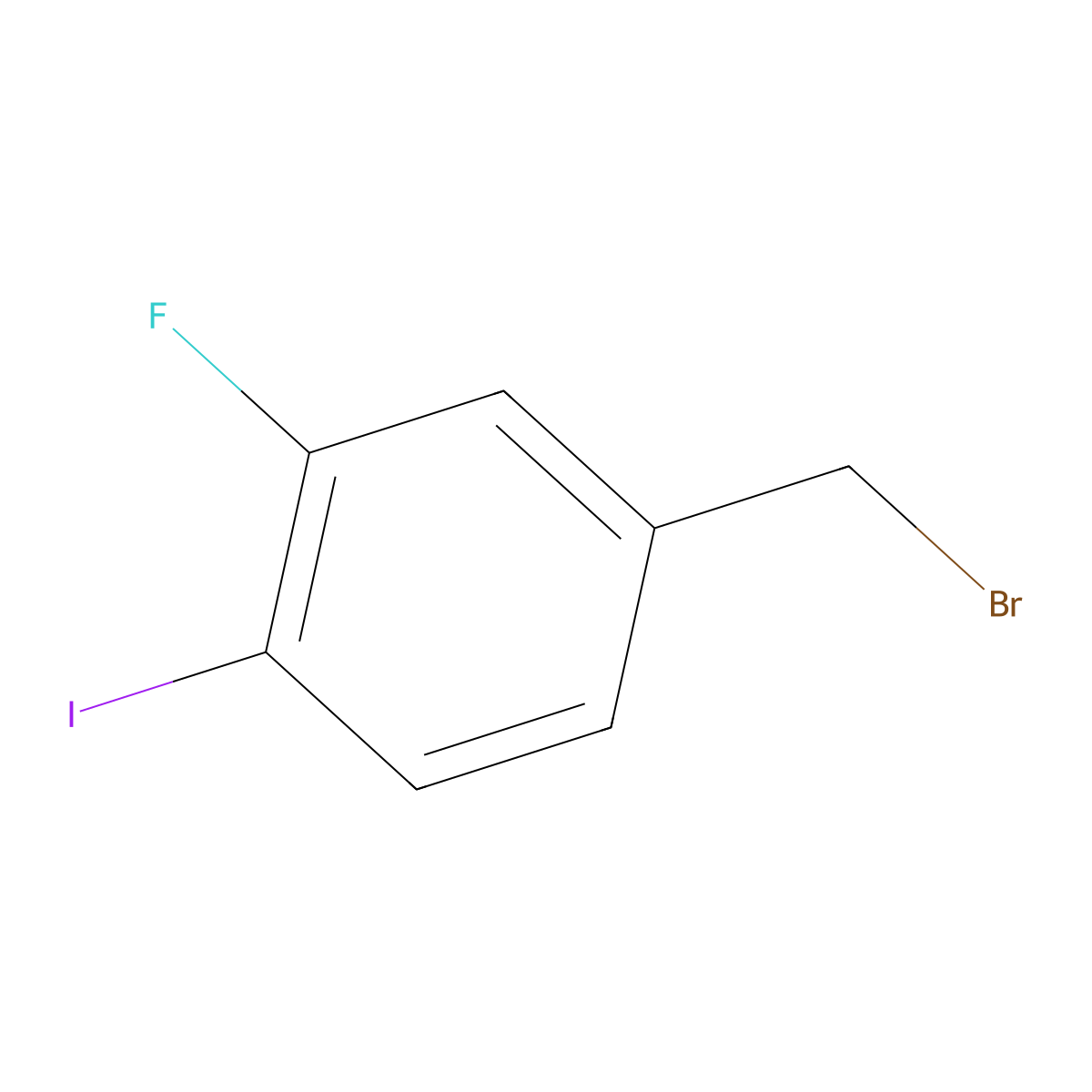 3-Fluoro-4-iodobenzyl bromide molecular structure, CAS 1022931-83-4