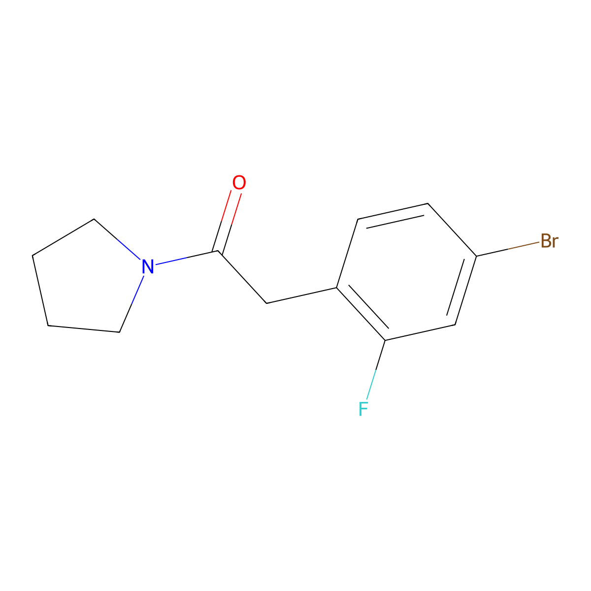 1-[(4-Bromo-2-fluorophenyl)acetyl]pyrrolidine molecular structure, CAS 1022931-92-5